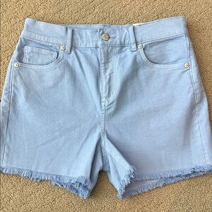 LOFT Sky Blue Denim Shorts with Raw Edge